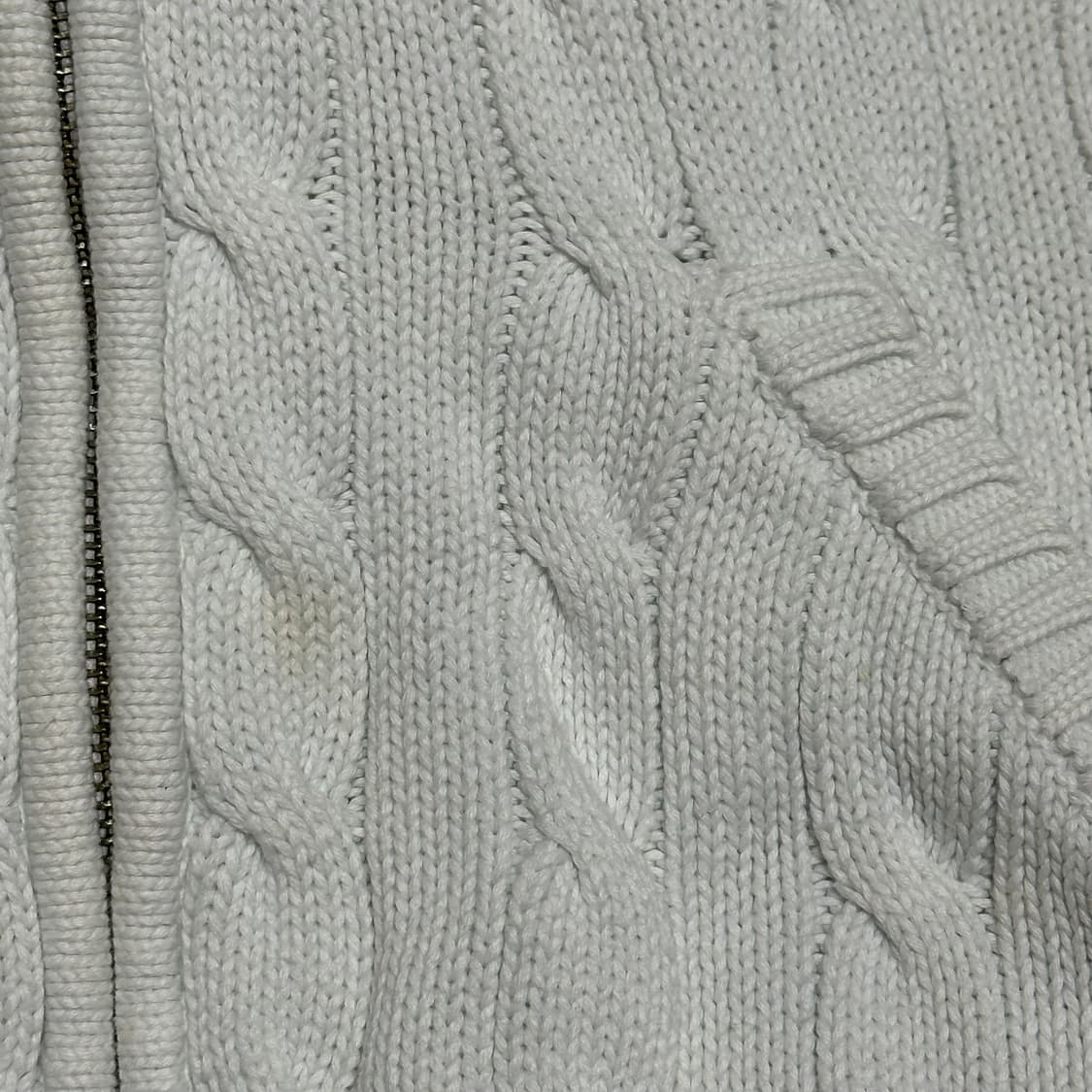 S 폴로 스포츠 여성용 화이트 케이블 후드 니트집업  상품이미지6