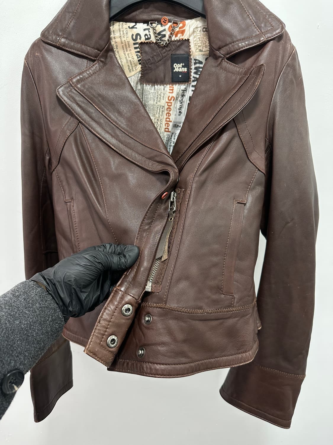 Opt jeans sheepskin leather asymmetric z 상품이미지8