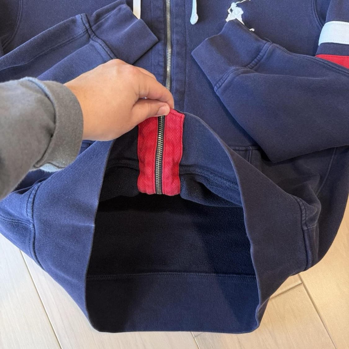 폴로 랄프로렌 빅포니 스트라이프 후드집업 네이비 상품이미지5