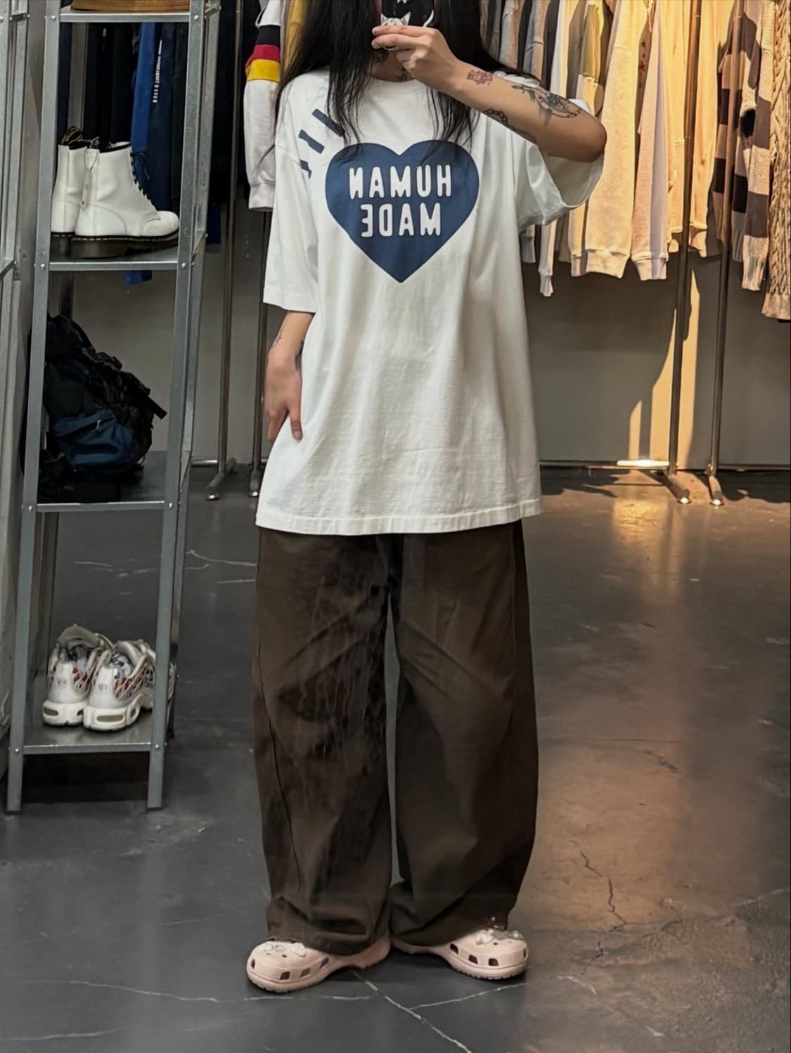 휴먼메이드 네이비 하트 로고반팔 A2391 상품이미지1