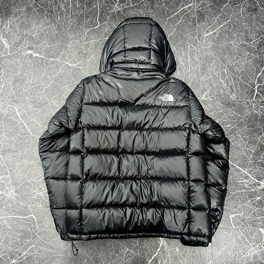 노스페이스 로고 700 유광 후드 점퍼 자켓 블랙 상품이미지3