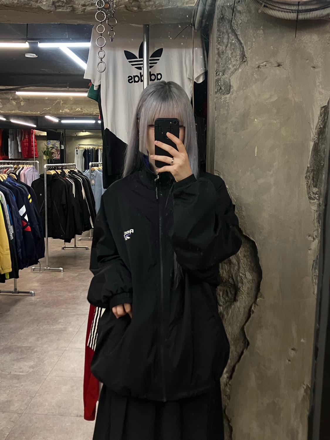 리복 바람막이 점퍼 블랙 105 #csz2499 상품이미지2