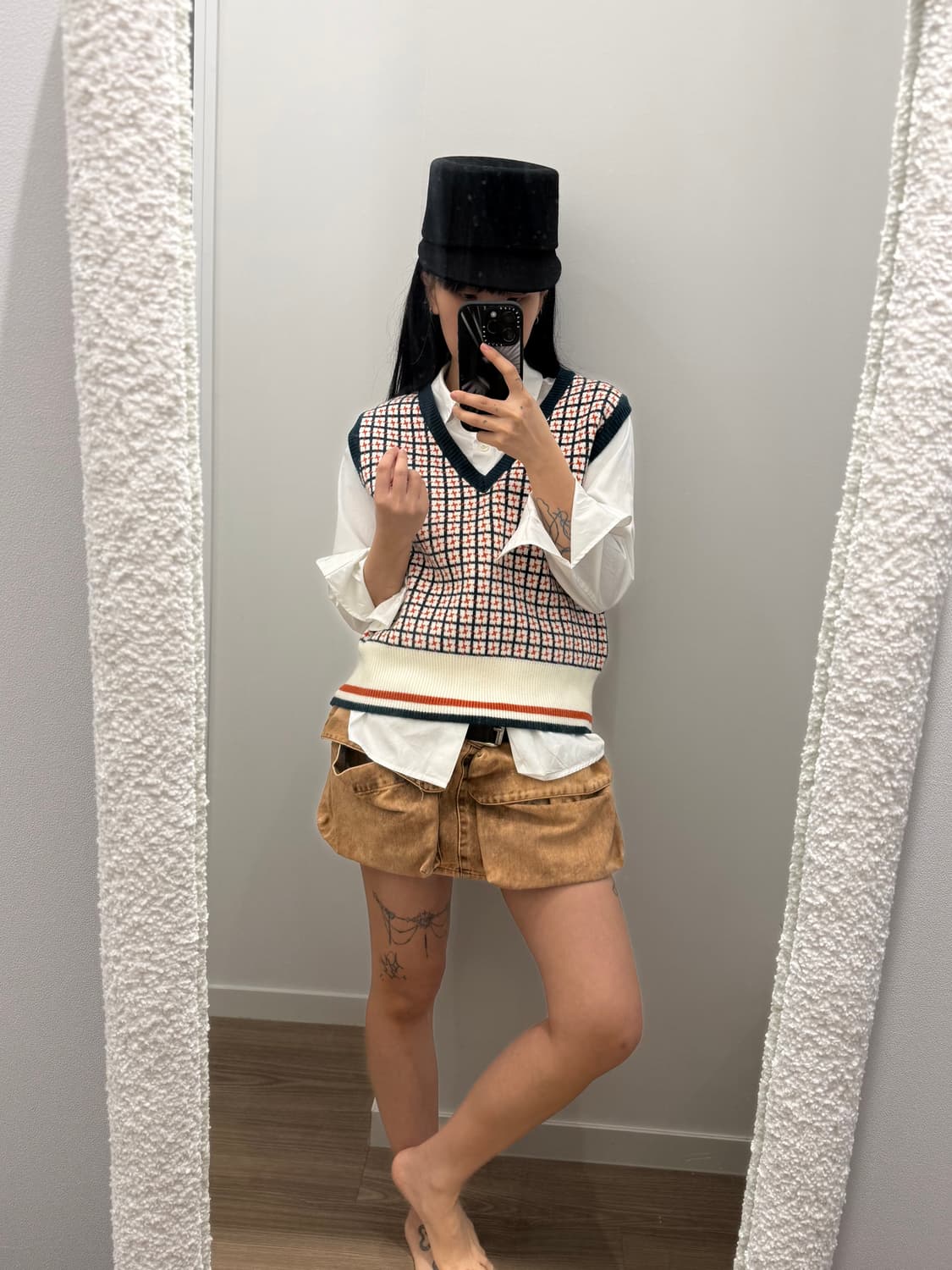 빈티지 브이넥 베스트 상품이미지3