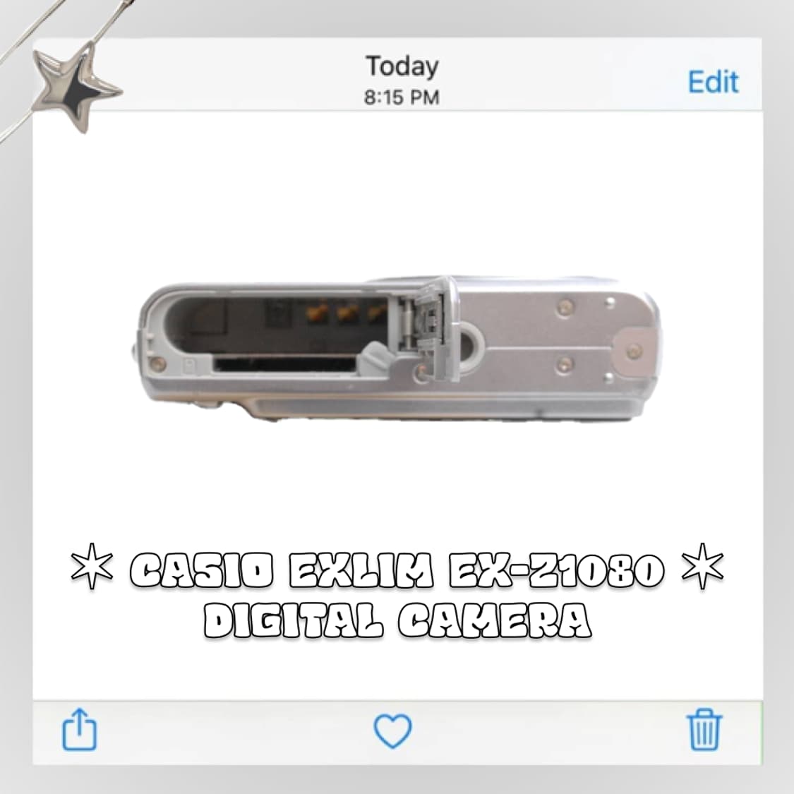 카시오 엑슬림 EX-Z1080 빈티지 디카 실버 상품이미지5