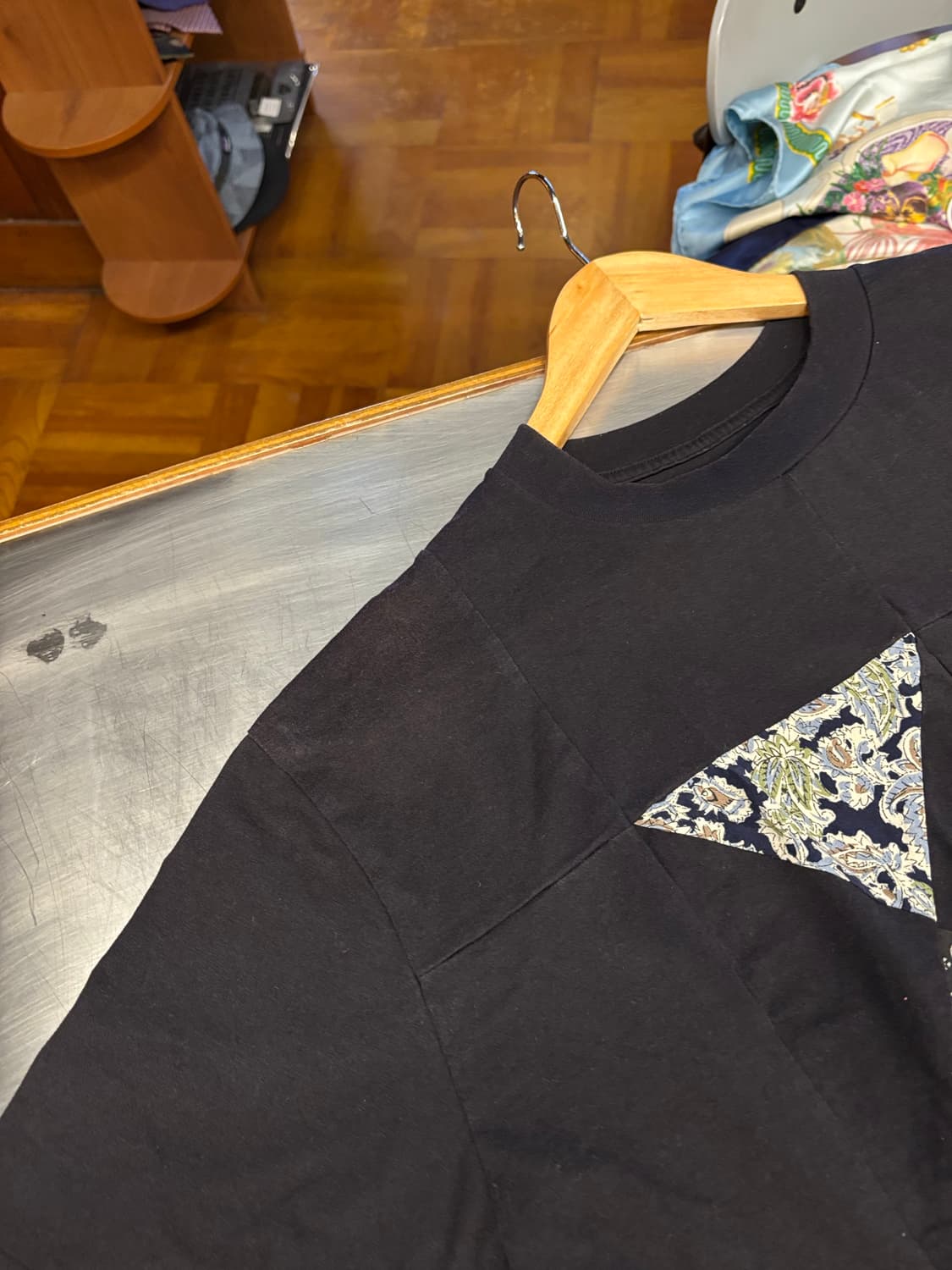 노스페이스 퍼플라벨 패치워크 블랙 반팔 티셔츠 상품이미지8