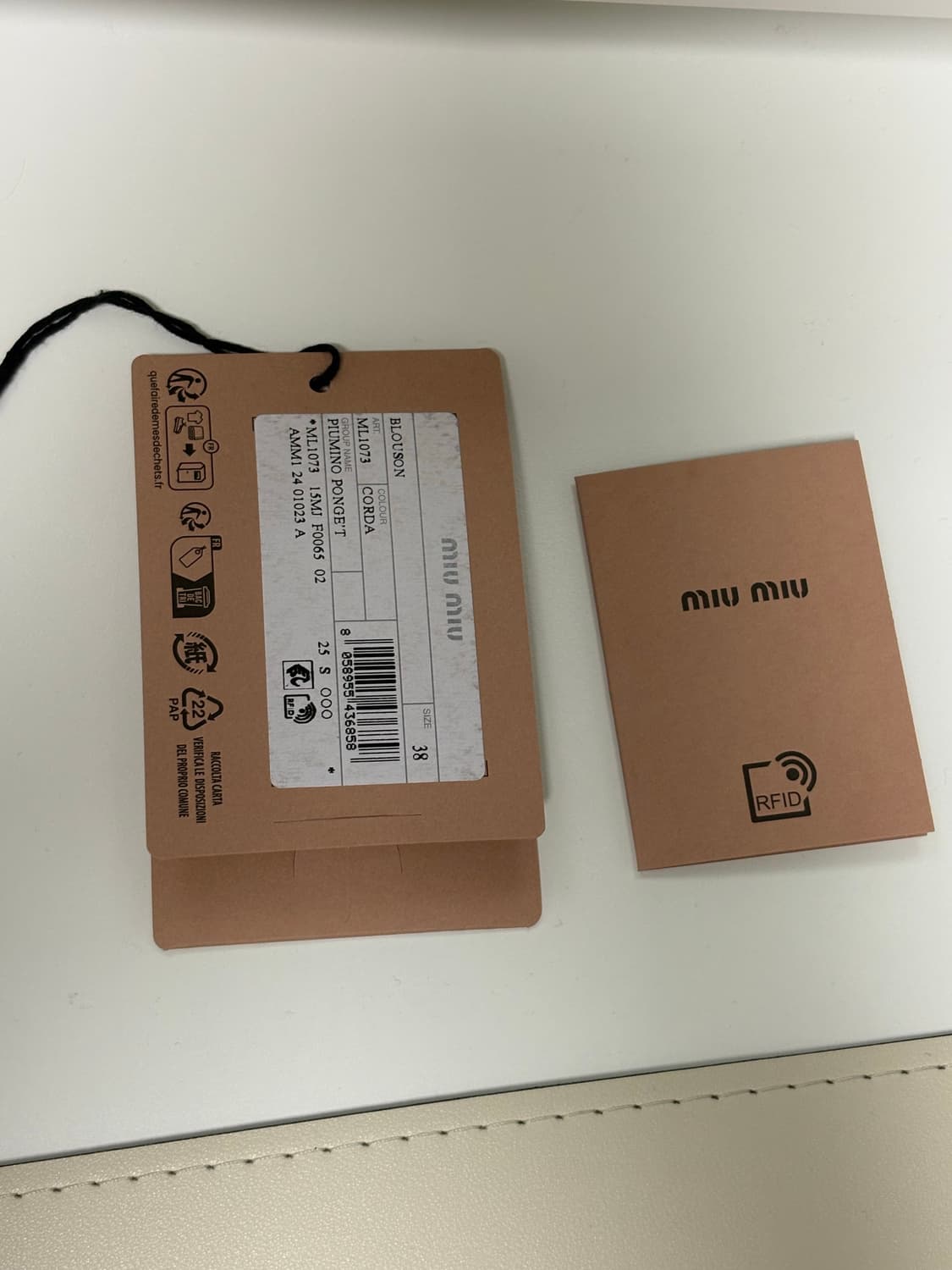 [38] 미우미우 베이지 패딩 ML1073 OOO 15MJ F0065 상품이미지7