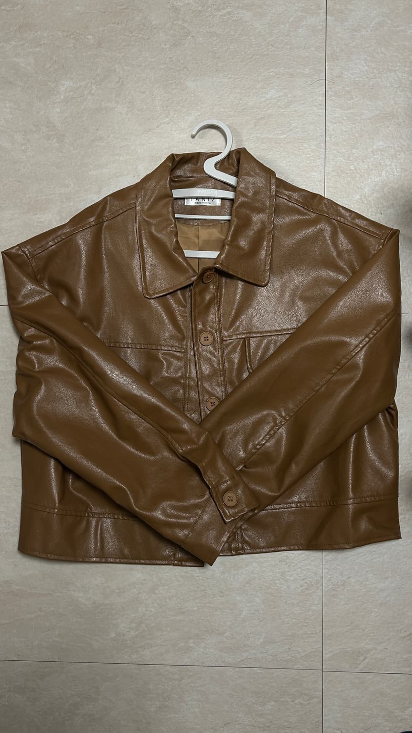 세미 크롭 레더 자켓 상품이미지2