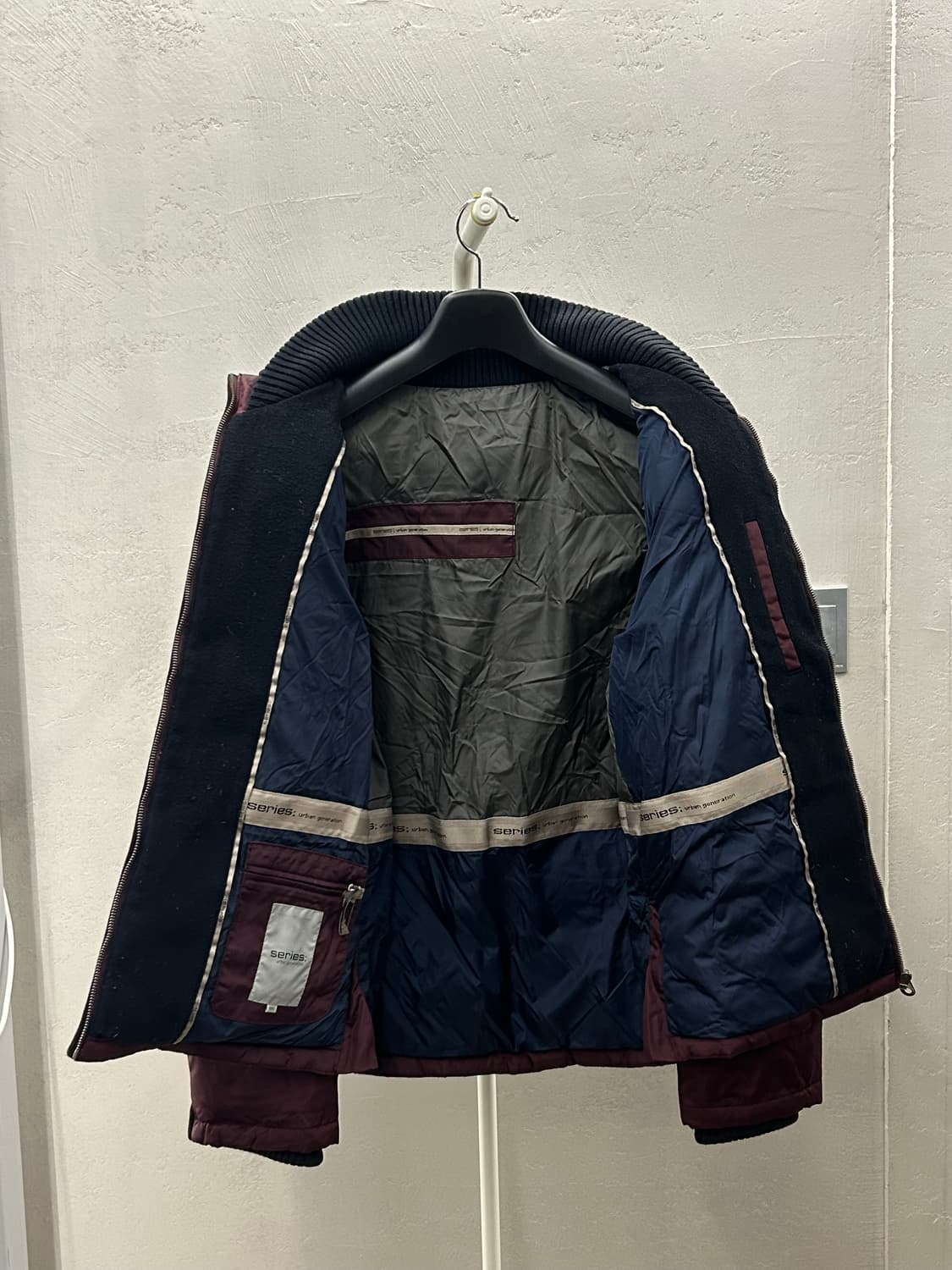 시리즈(series) 버건디 체크 패딩 점퍼 상품이미지6