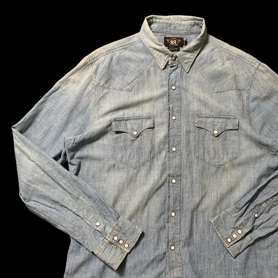 [XL] RRL 더블알엘 데님 웨스턴 셔츠 상품이미지2