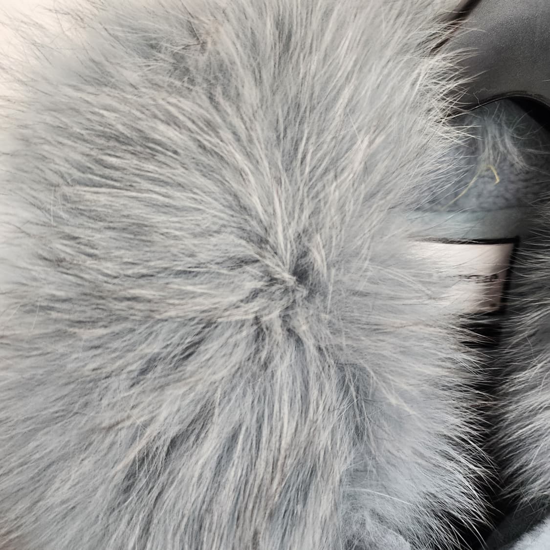 칼 라거펠트 퍼 칼라 롱 코트 블루 상품이미지5