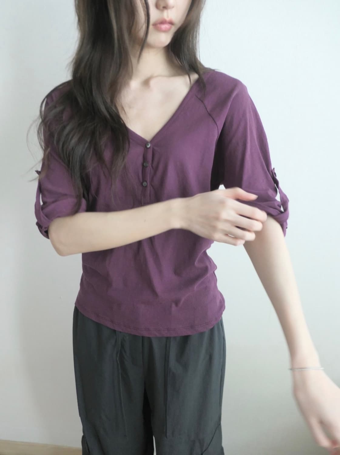 세이지블루 티셔츠(1번 시착) 상품이미지1