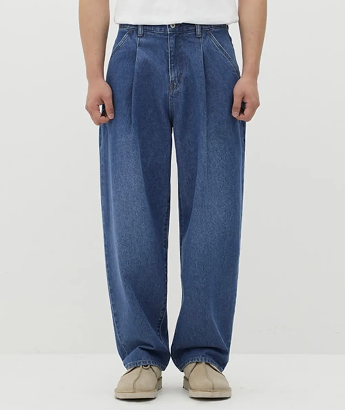 Errors Excepted 플리츠 테이퍼드 데님팬츠 상품이미지2