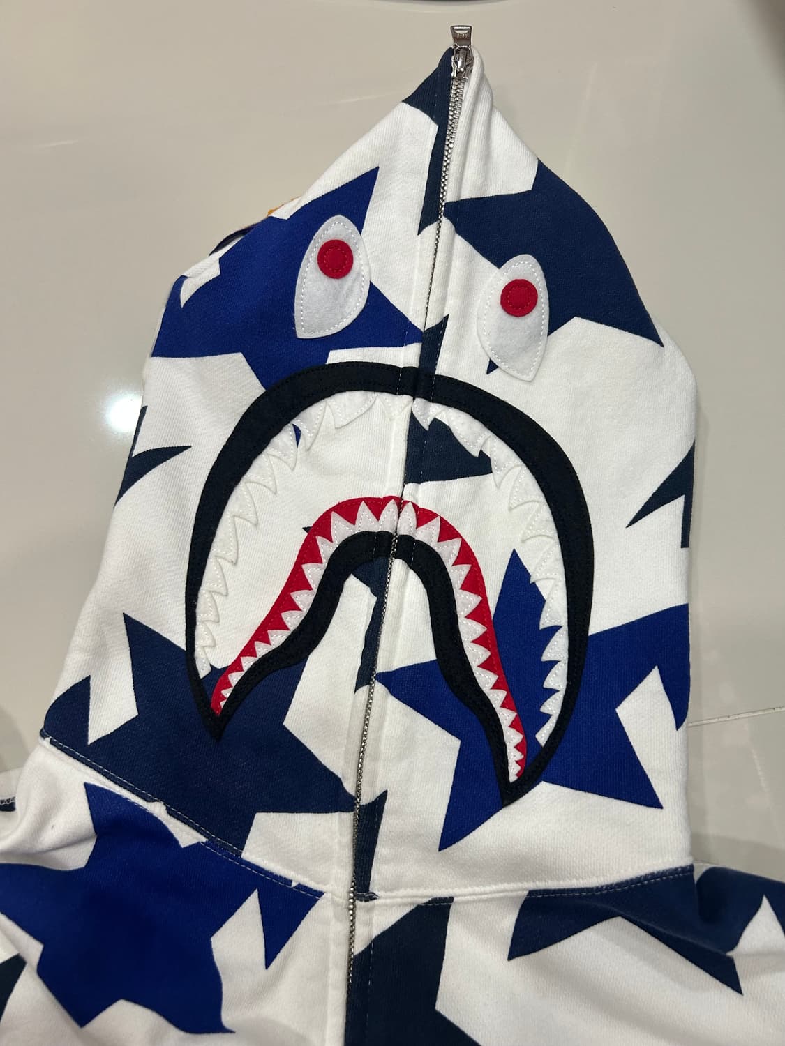 베이프 정품 스타 블루화이트 후드집업 상품이미지3