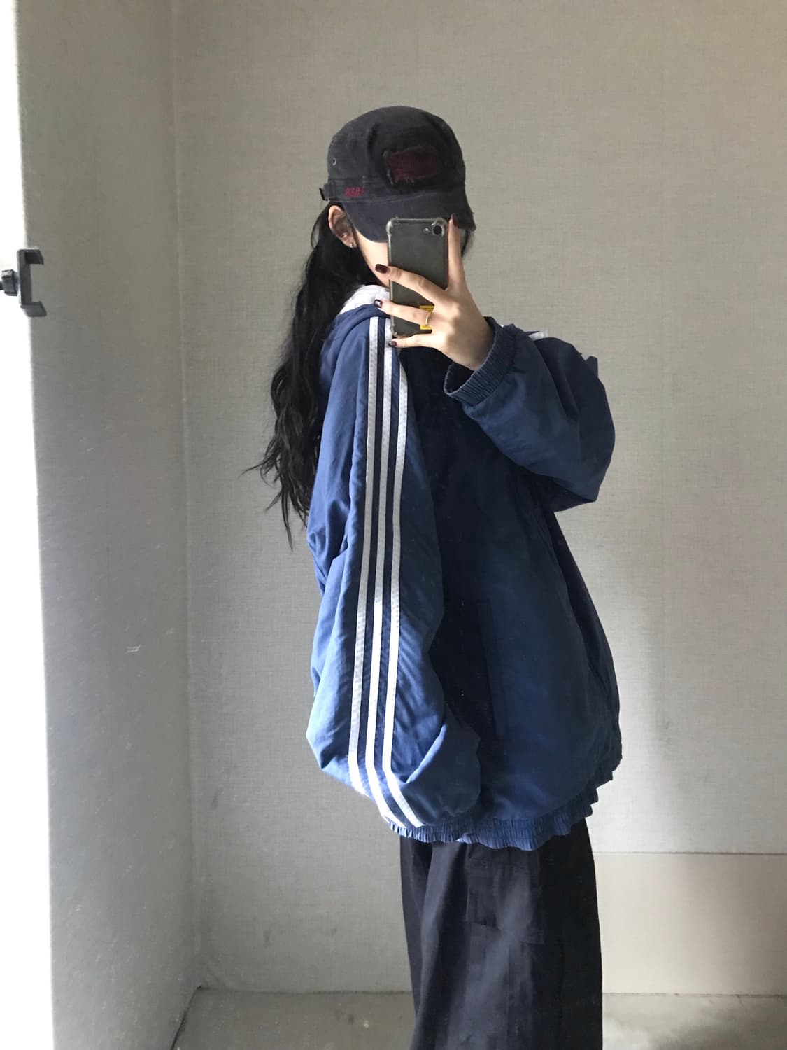 아디다스 90s 네이비 누빔 패딩 상품이미지5