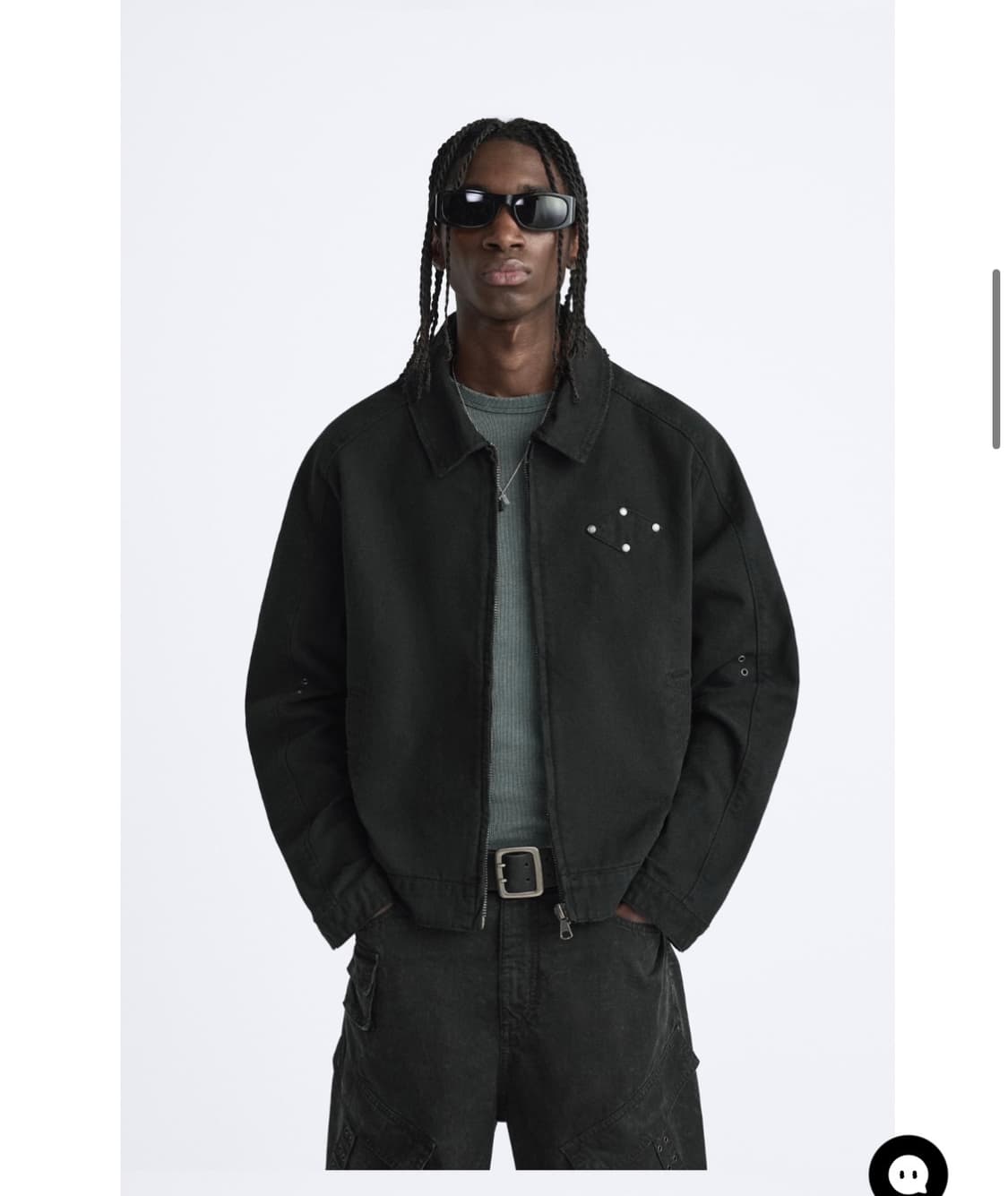 (새상품)(L) ZARA 자라 스터드 워시드 자켓 판매 상품이미지1