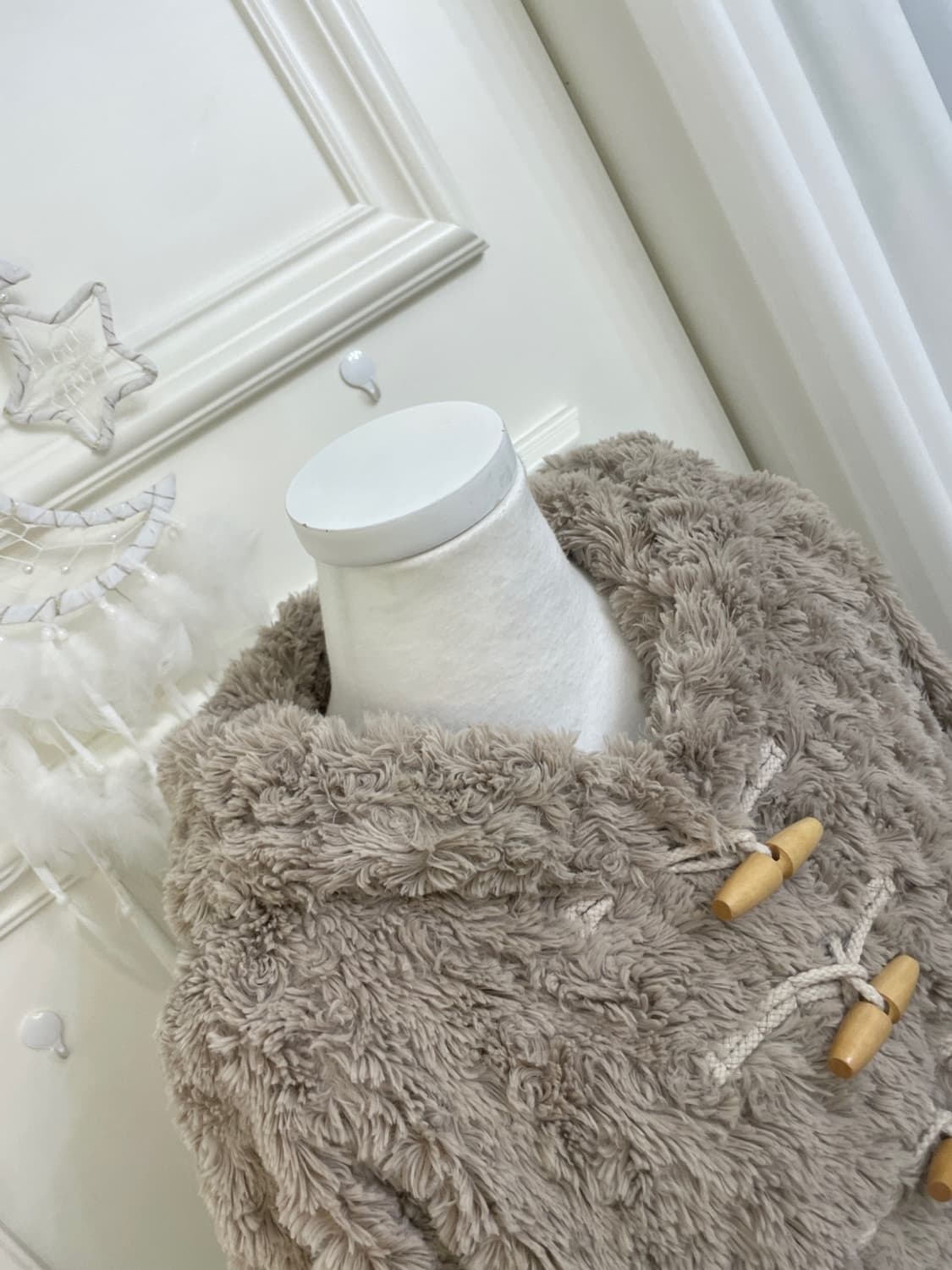 milk brown puddle 3button hoodie cape 상품이미지6