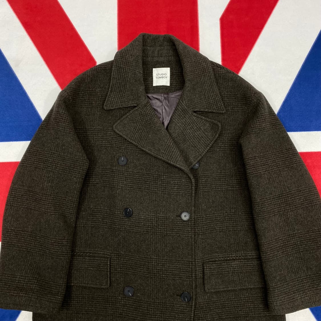 스튜디오톰보이 오버핏 체크코트 여성 Free  상품이미지3