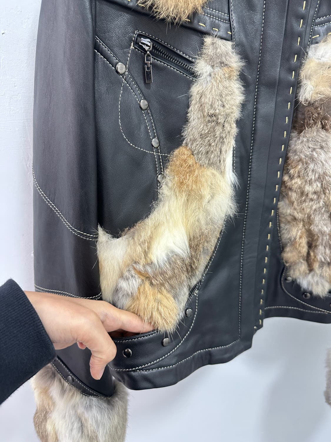 Guidicelli lambs leather fur trimming  상품이미지6