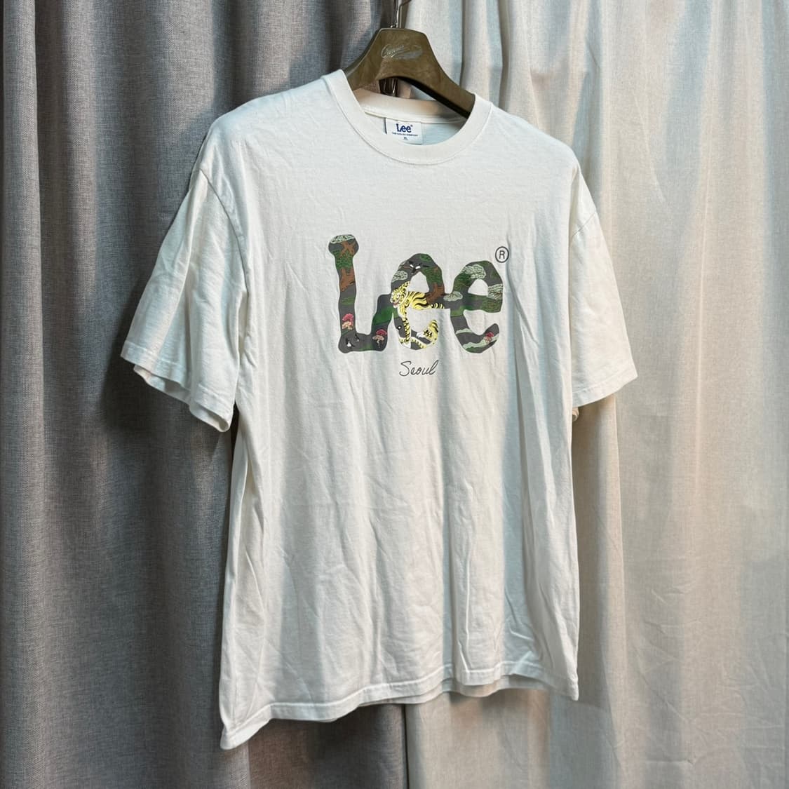 [XL] Lee 리 서울 반팔 라운드 티셔츠 화이트 상품이미지2