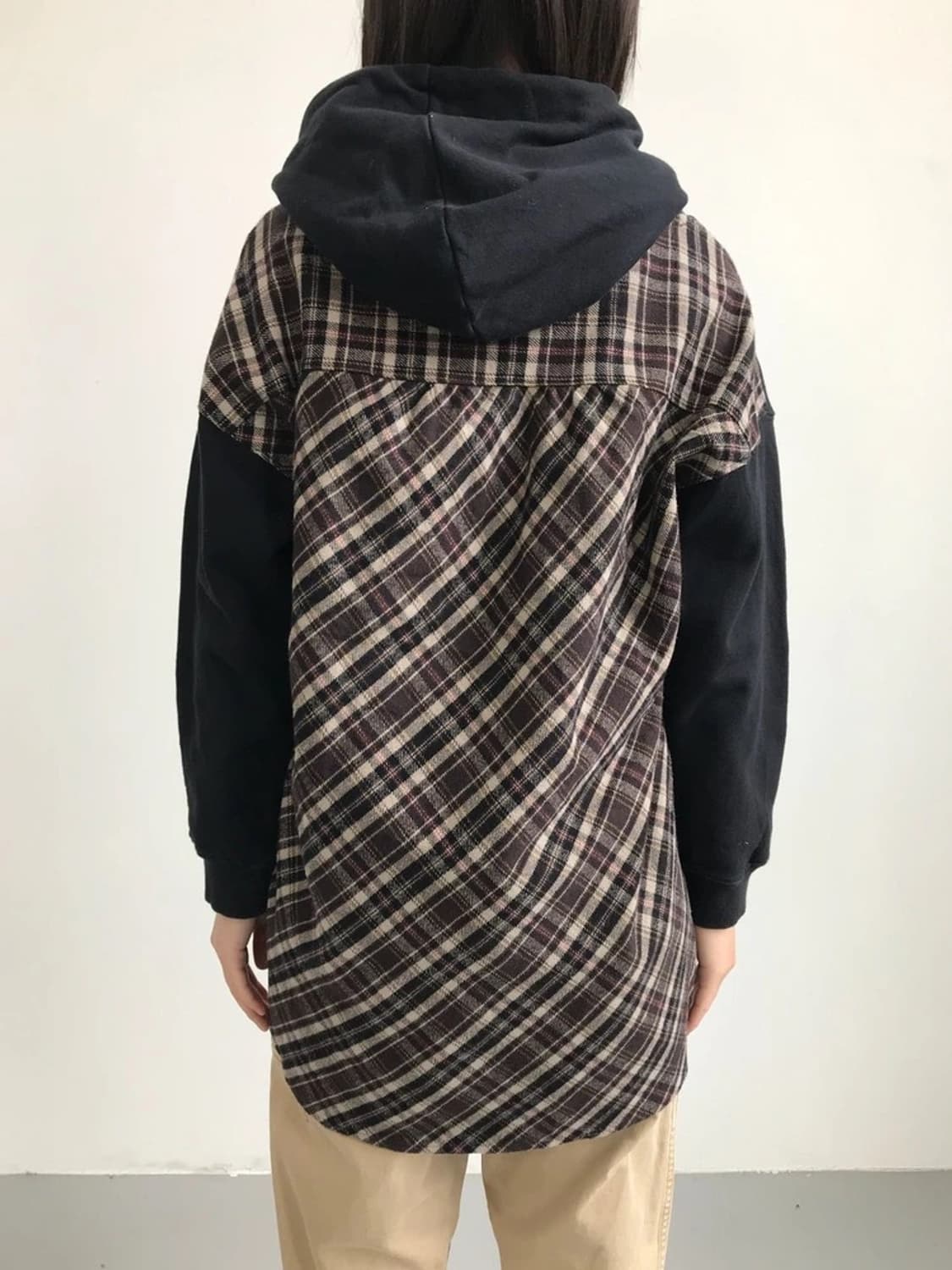 HEART MARKET Layered Plaid Hoodie 상품이미지2