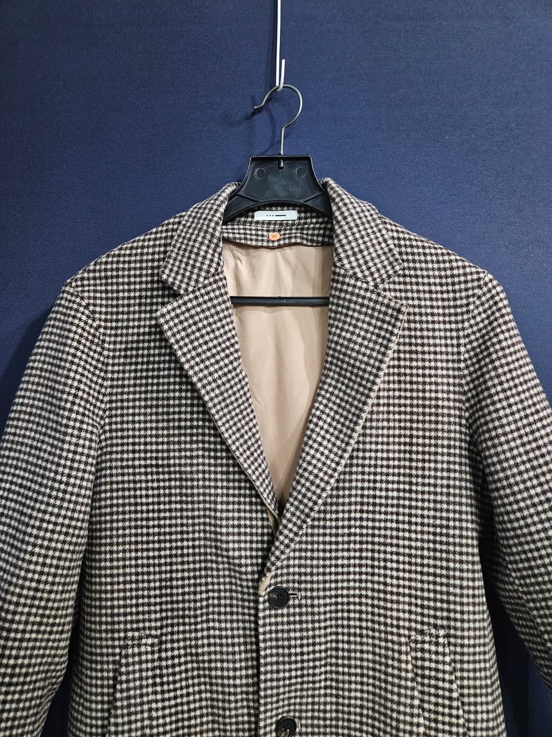 지이크 스트라이프 체크 남성 100 핸드메이드 롱코트  상품이미지7