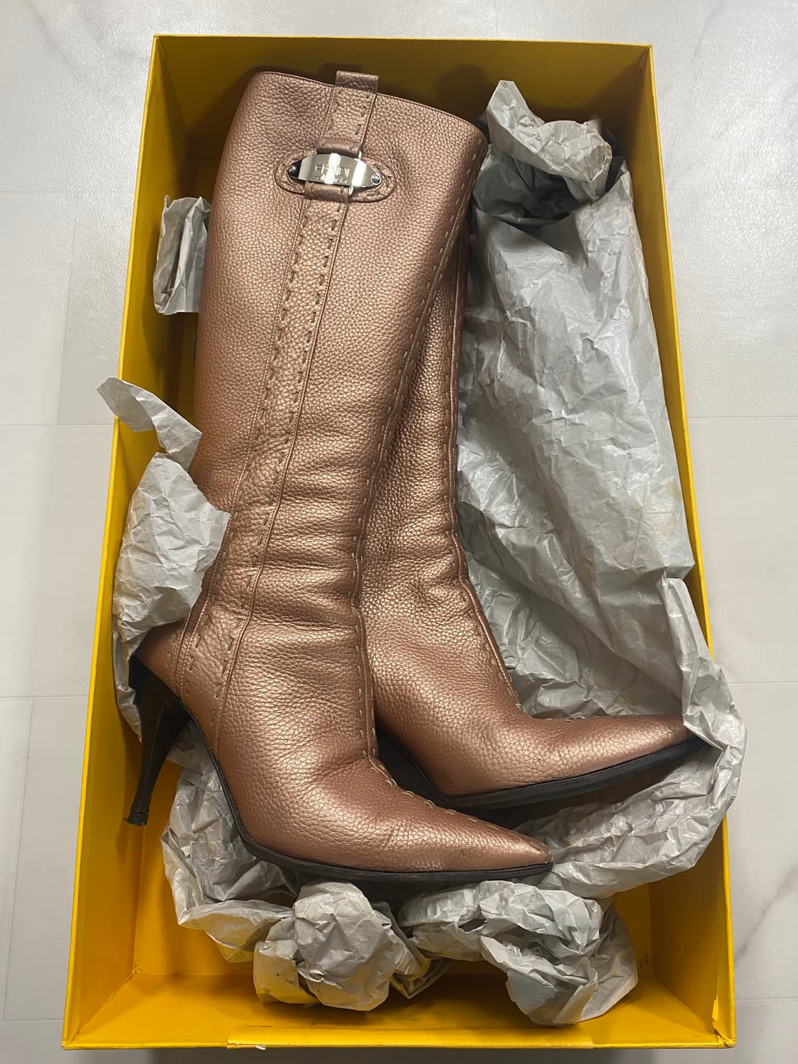 펜디부츠High Boot Pump Selleria Bois De Rose 상품이미지1