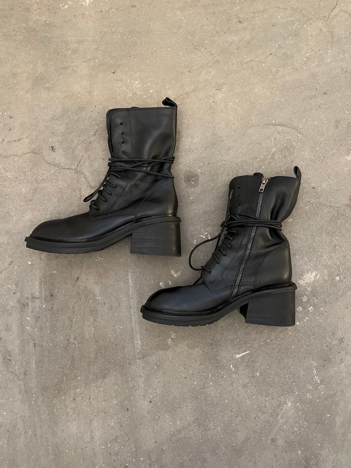 Ann Demeulemeester 앵클 하이크 레이스업 부츠 상품이미지1