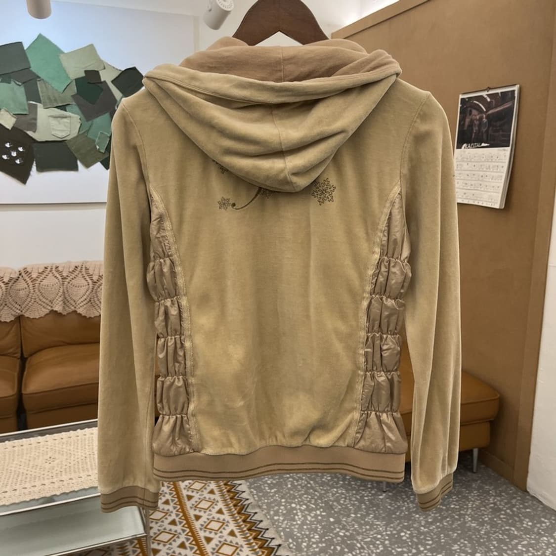 휠라 레트로 폭닥 벨벳 셔링 러블리힙 후드집업 M C10678 상품이미지4