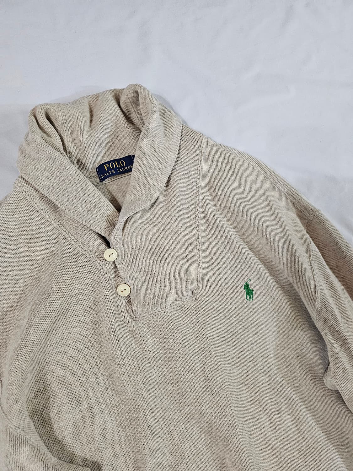 폴로 랄프로렌 럭셔리 져지 숄칼라 풀오버 코튼 니트 스웨트 셔츠 상품이미지1