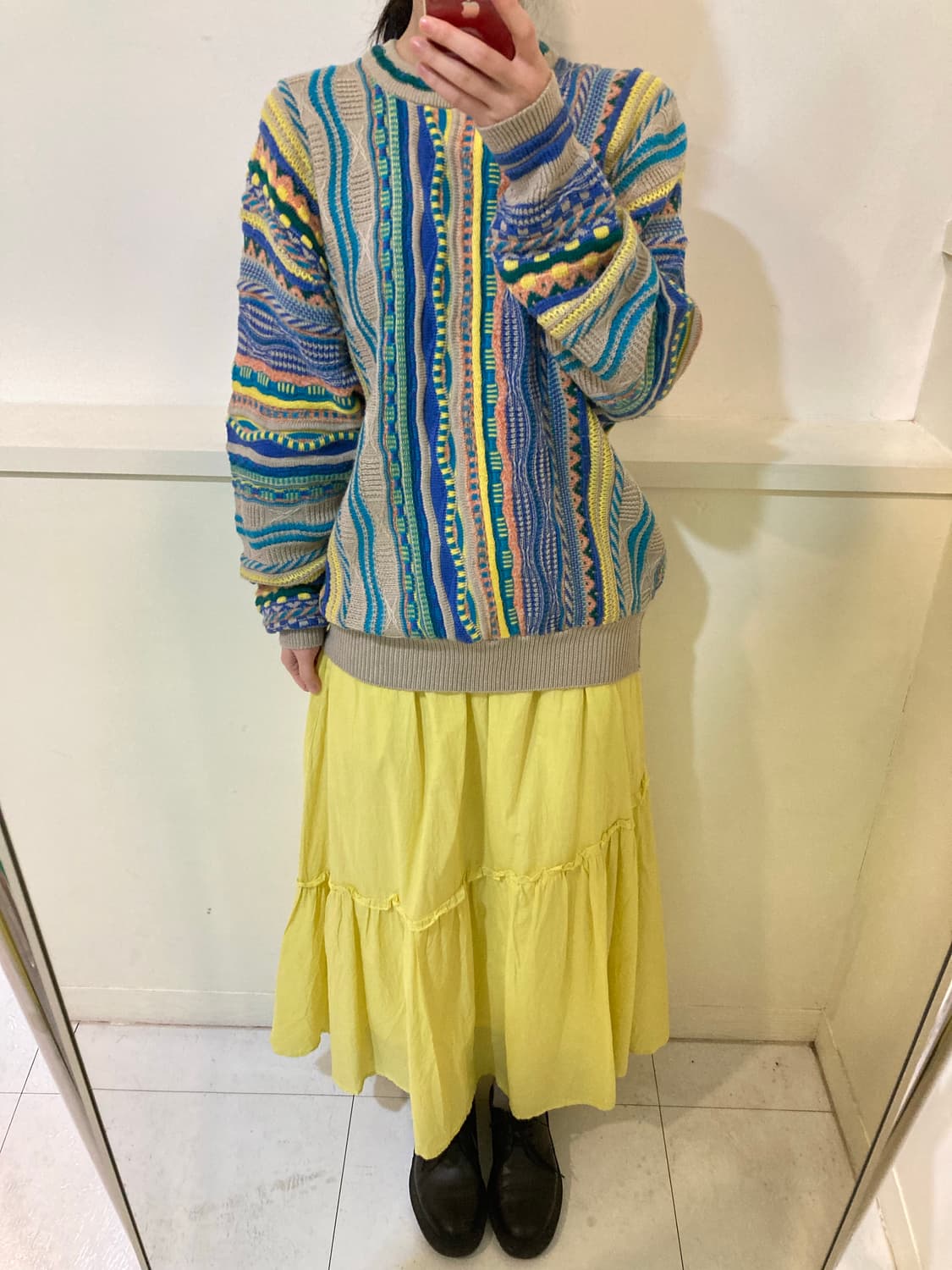 코튼 100 병아리 롱 스커트 상품이미지9