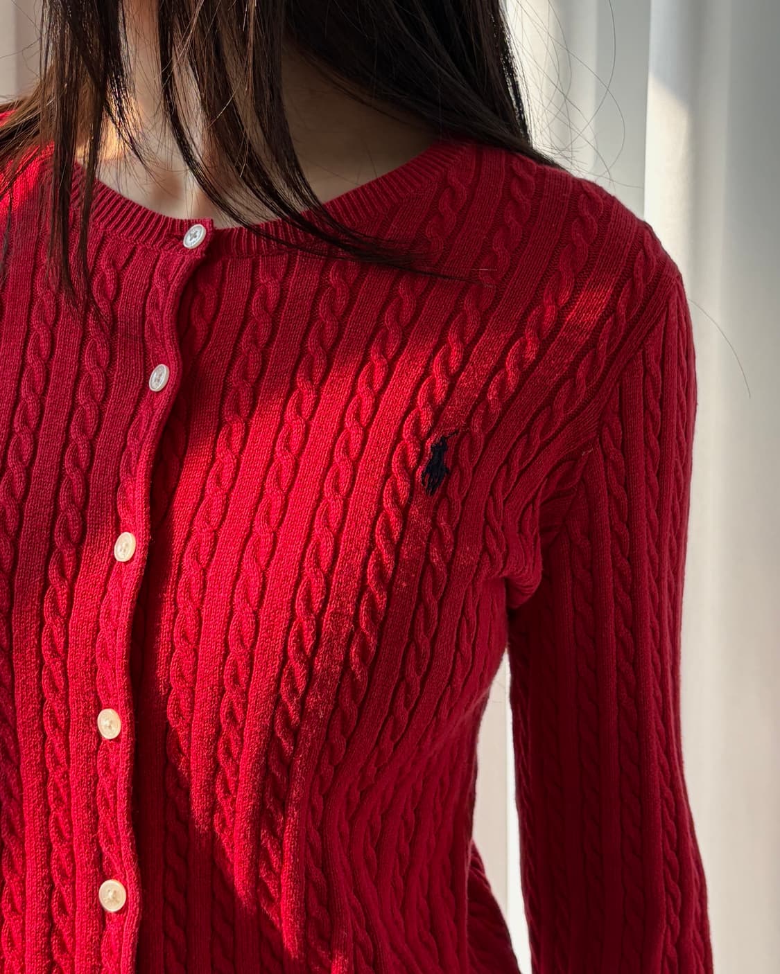 [S]폴로 랄프로렌 걸즈 꽈배기 케이블 니트 가디건 상품이미지3