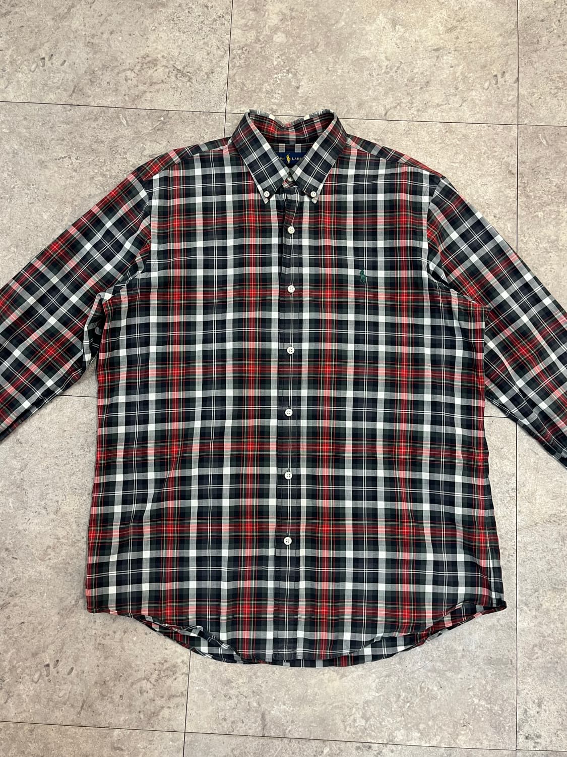 폴로 랄프로렌 체크 셔츠 블랙 L #csz3252 상품이미지5