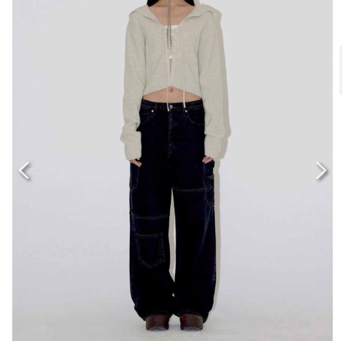 다이애그널 울 레이스 후디 상품이미지1