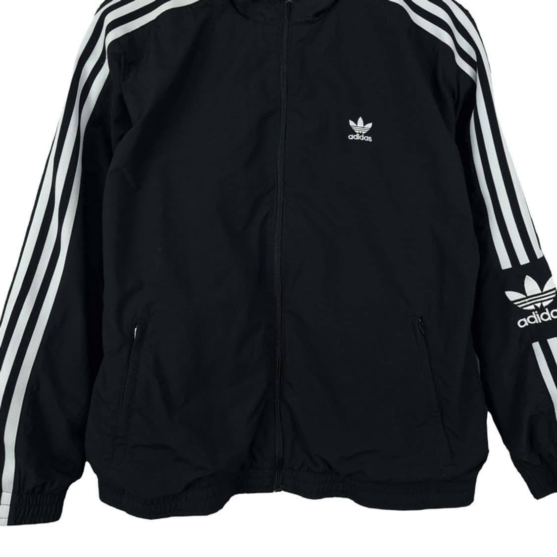 [아디다스] 불꽃 로고 자수 삼선 바람막이 자켓 블랙 M18807 상품이미지5