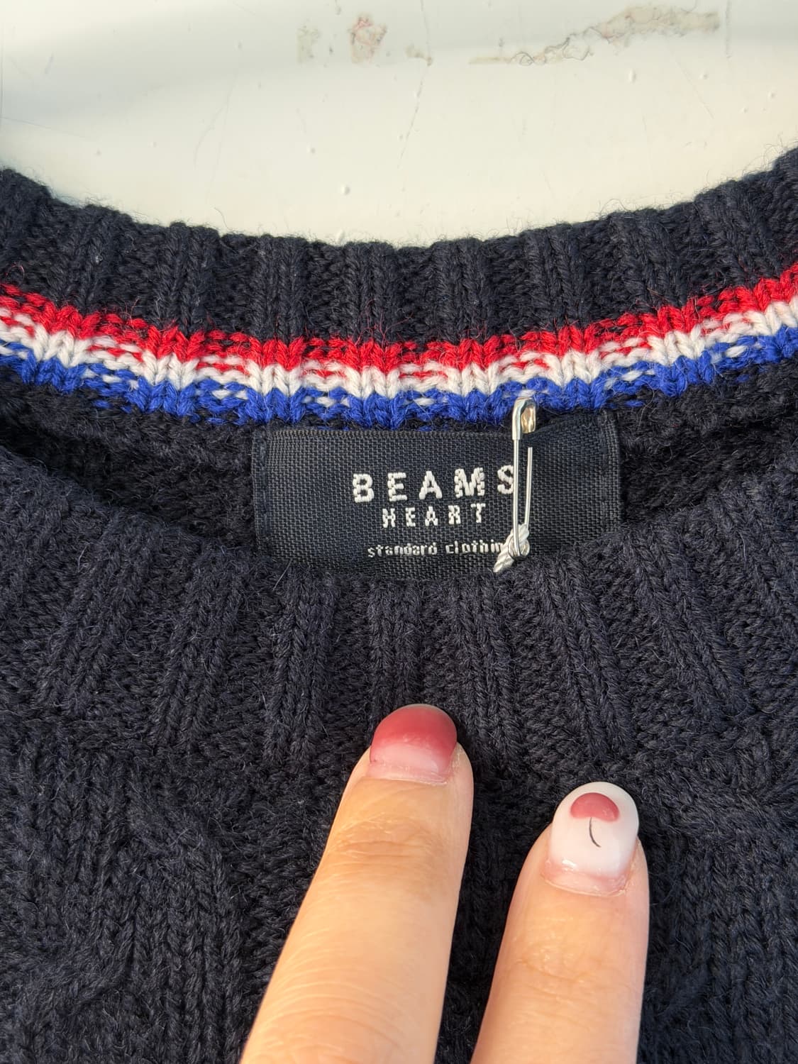 일본빈티지 빔즈 네이비 케이블니트 상품이미지5