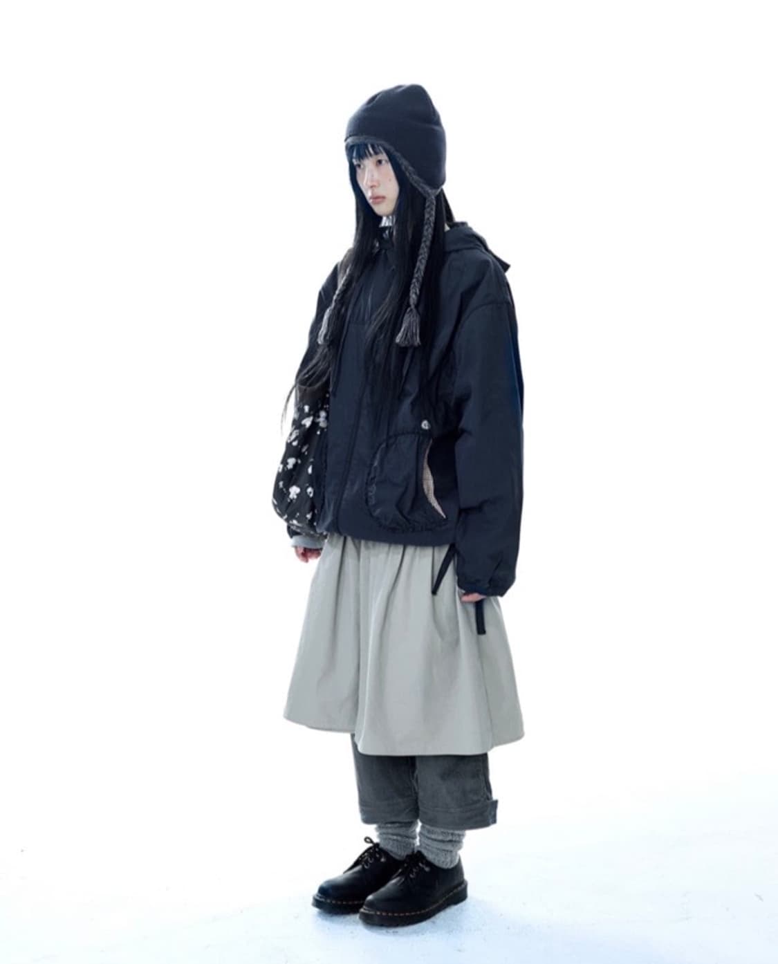 코이세이오 체크 링클 윈드브레이커 네이비 사이즈2 상품이미지2