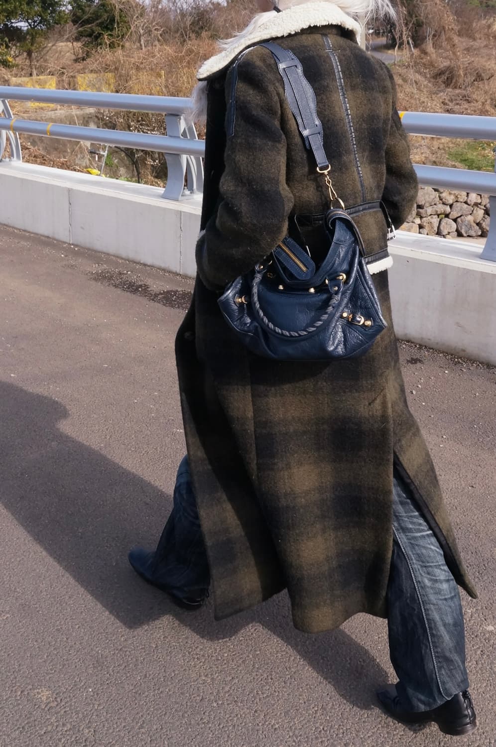 mm6 레더 포인티드 체크 코트 상품이미지4