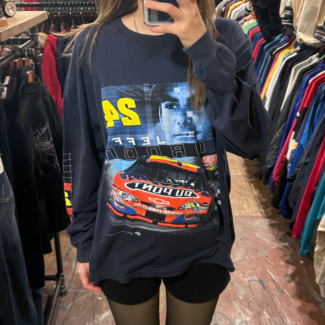 [HI] 나스카 레이싱 그래픽 롱슬리브 네이비 상품이미지1