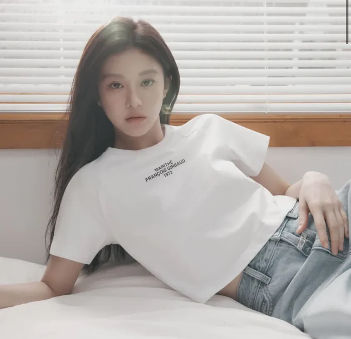 마리떼 W LETTERING LOGO CROP TEE white 상품이미지2