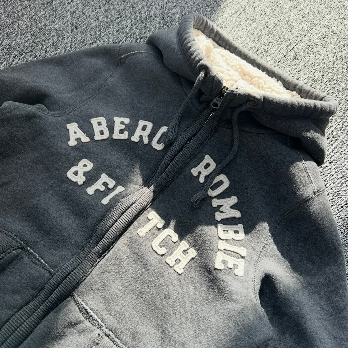 아베크롬비 차콜 울프죠 쉐르파 후드집업  상품이미지4