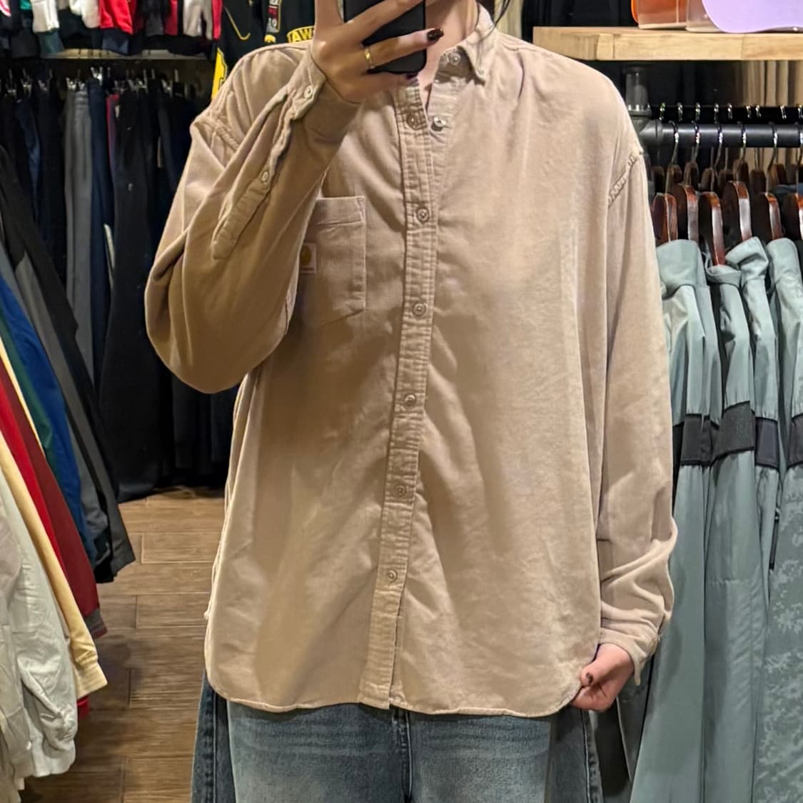 [HI] Carhartt 칼하트 코듀로이 긴팔셔츠 라이트베이지 상품이미지2