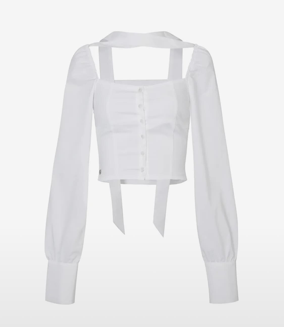 BIANCA SQUARE NECK BLOUSE white 상품이미지1
