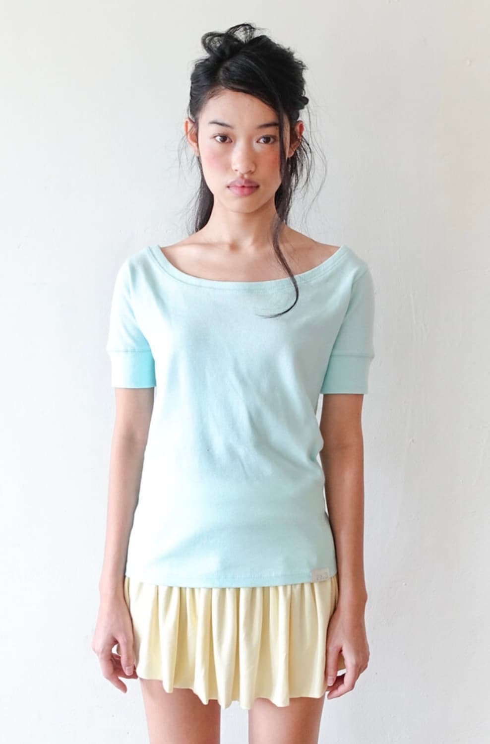 샵페어리 rib half top mint 상품이미지1