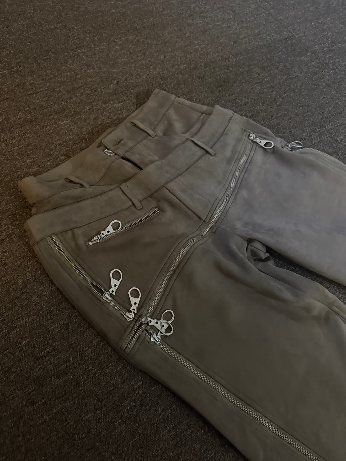 BLIND NO PLAN 스웨이드 지퍼 팬츠 (부츠컷 가능) M 상품이미지1