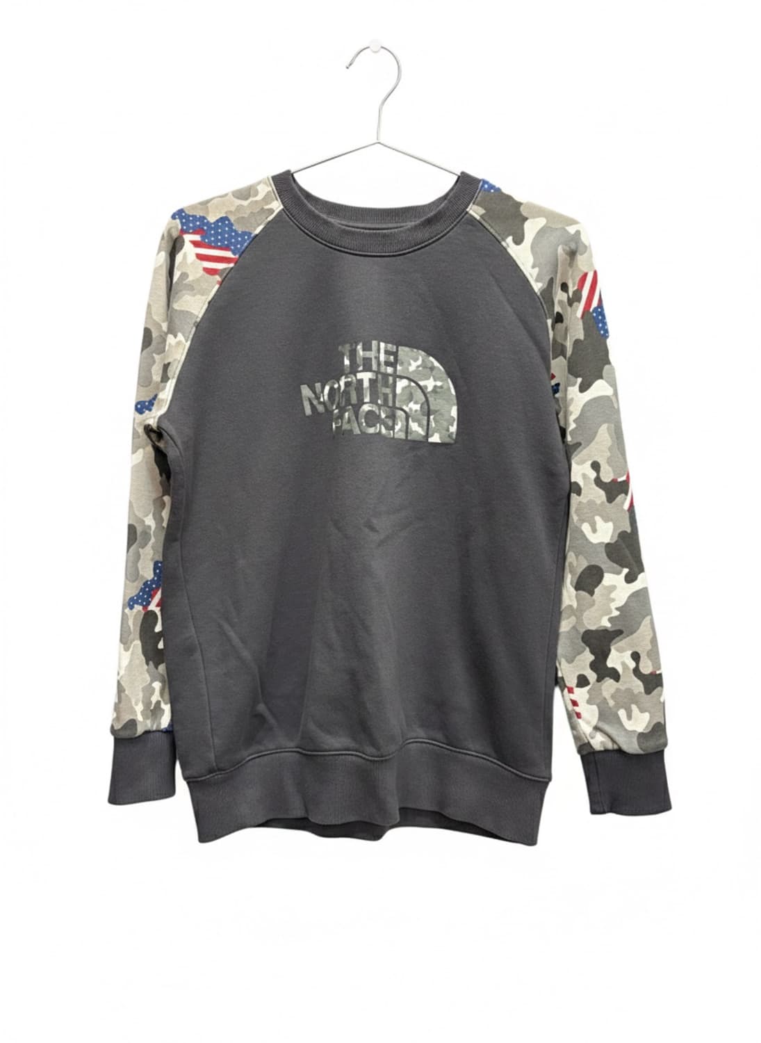 노스페이스 빅로고 카모 혼용 맨투맨 상품이미지1