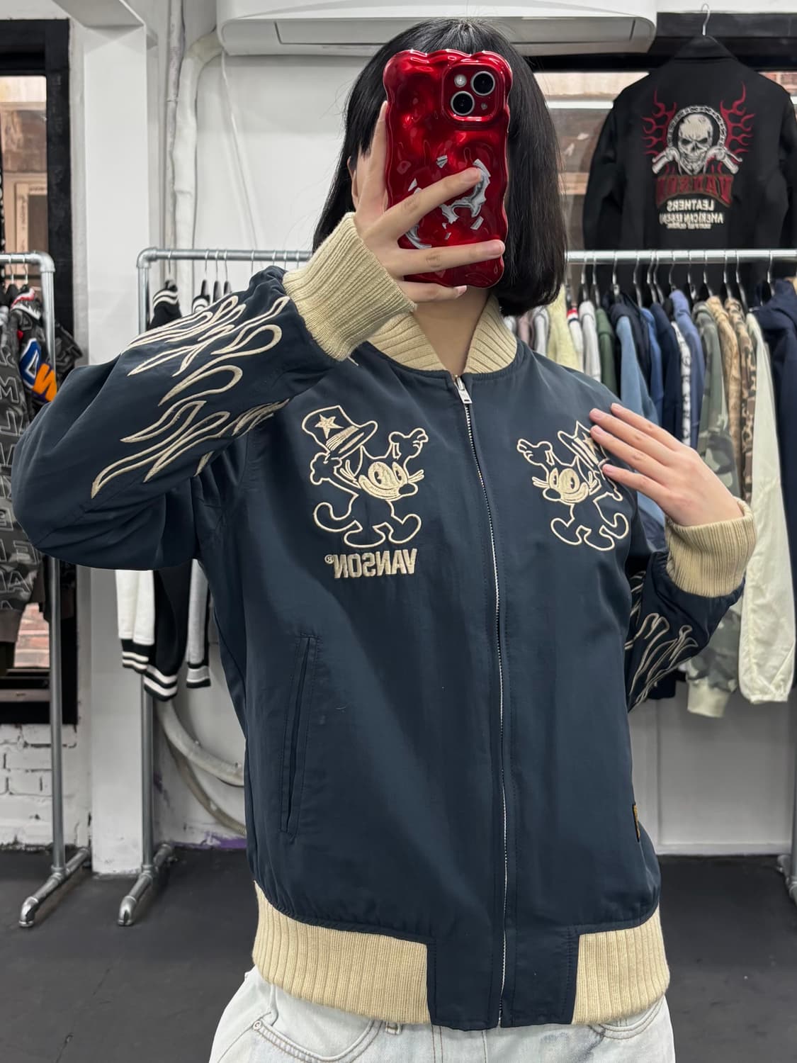 밴슨 레더 펠릭스 리버시블 블루종 자켓 상품이미지4