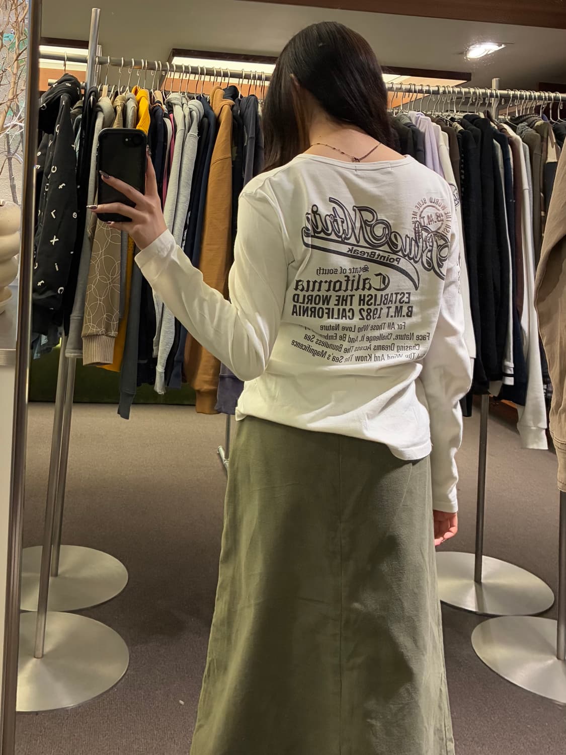 M)Japanese vintage 여성 프린팅 화이트 롱슬리브 상품이미지2