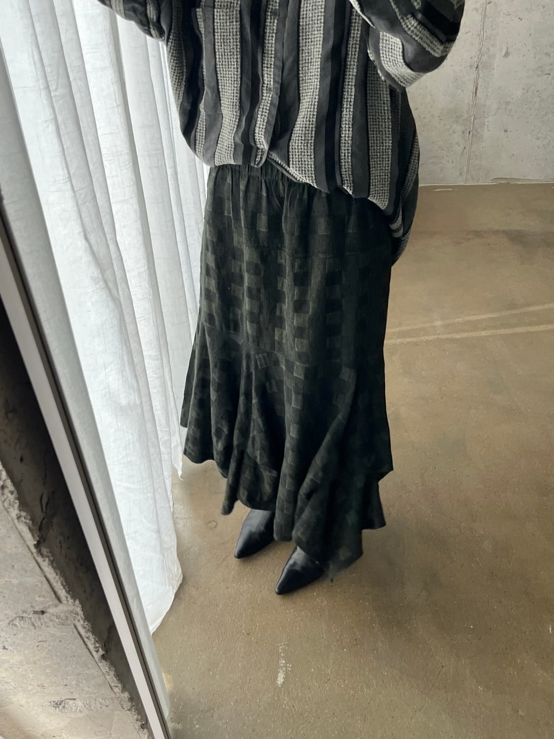 Far Bet 러플 스커트 그린 상품이미지6