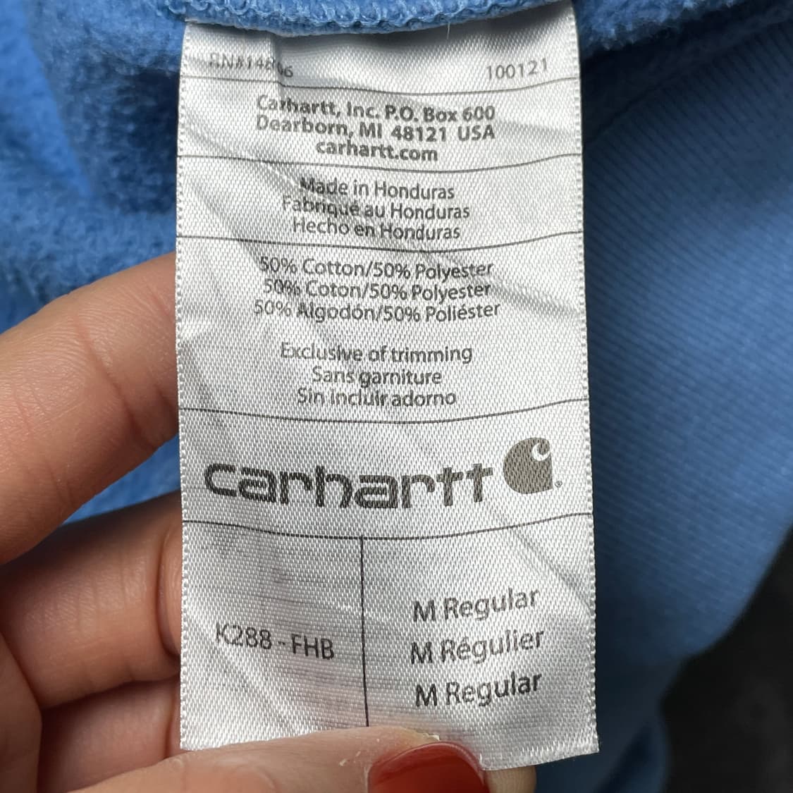 CARHARTT 칼하트 빈티지 소프트블루 기모 후드티 A00375 상품이미지10