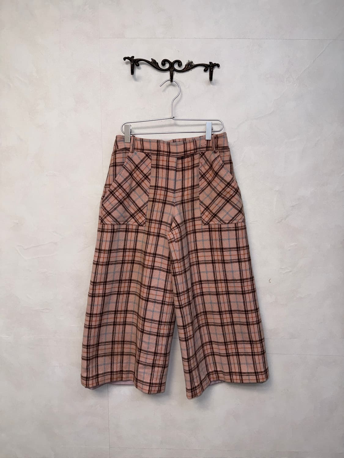 O’2ND baby pink wool check pants 상품이미지1